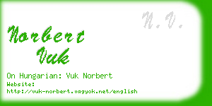 norbert vuk business card